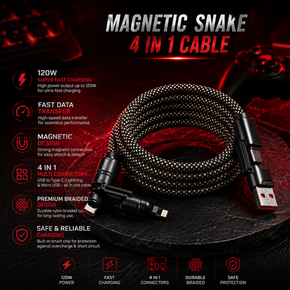 Magnetic Snake 4 IN 1 Cable